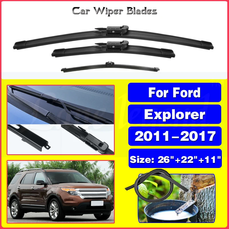 

Windshield Windscreen Wiper Blades For Ford Explorer 2011 2012 2013 2014 2015 2016 2017 Front Rear Window Wiper 26"22"11"