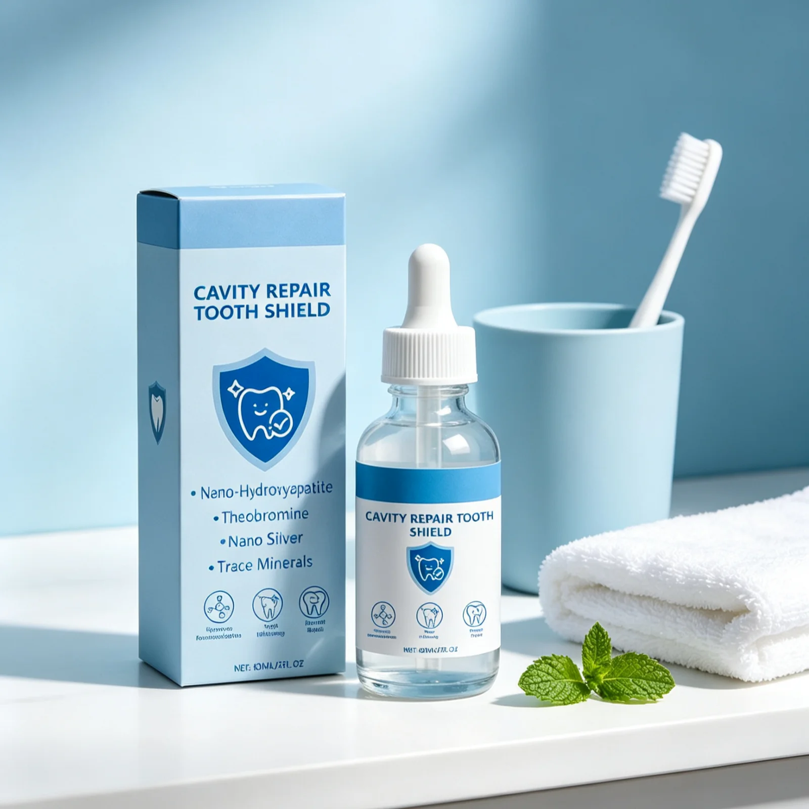 Tooth Repair Serum Remove Tooth Stains Long Lasting Fresh Breath Gentle Cleaning Teeth Daily Oral Treatment Whitening Serum 60ml