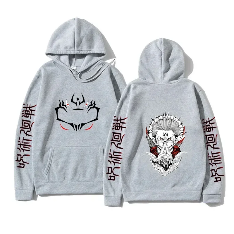 Jujutsu Kaisen Hoodie Men Women Anime Ryomen Sukuna Fun Print Long Sleeve Harajuku Hoodie Sweatshirt