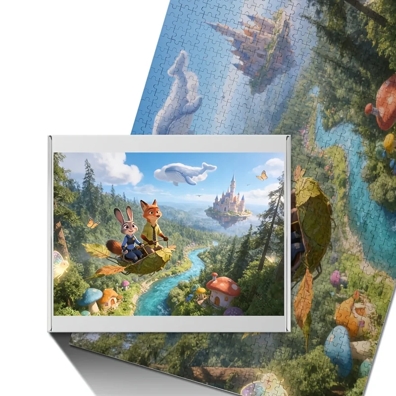 Puzzle affiche Disney Zootopia Judy Hopps et Nick Wild, 1000 pièces |   Idéal pour le divertissement à domicile, la décoration de la maison, cadeau parfait pour Bi