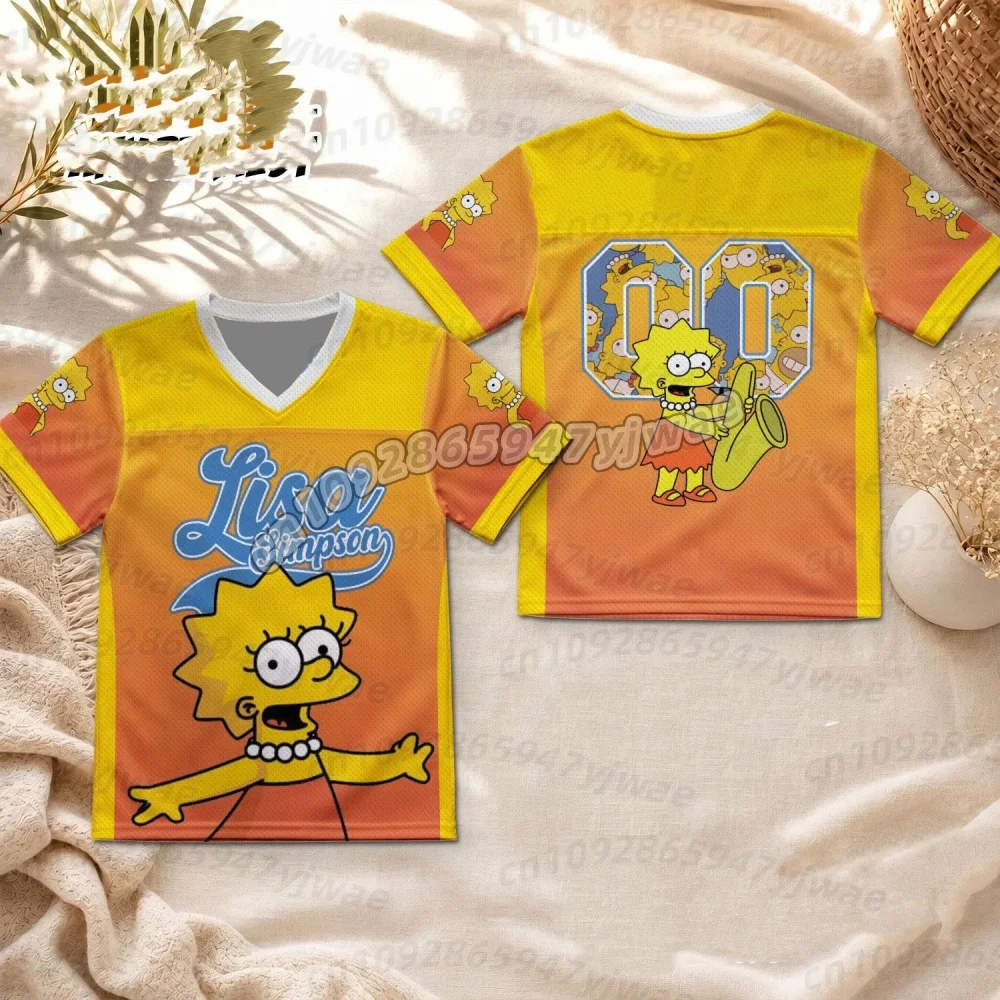 2026 Sommer Mädchen Jungen Cartoon Kurzarm-T-Shirt Simpson PRINT T-Shirt Kinder Sommer Herren Damen Jungen T-Shirt – Detail 8