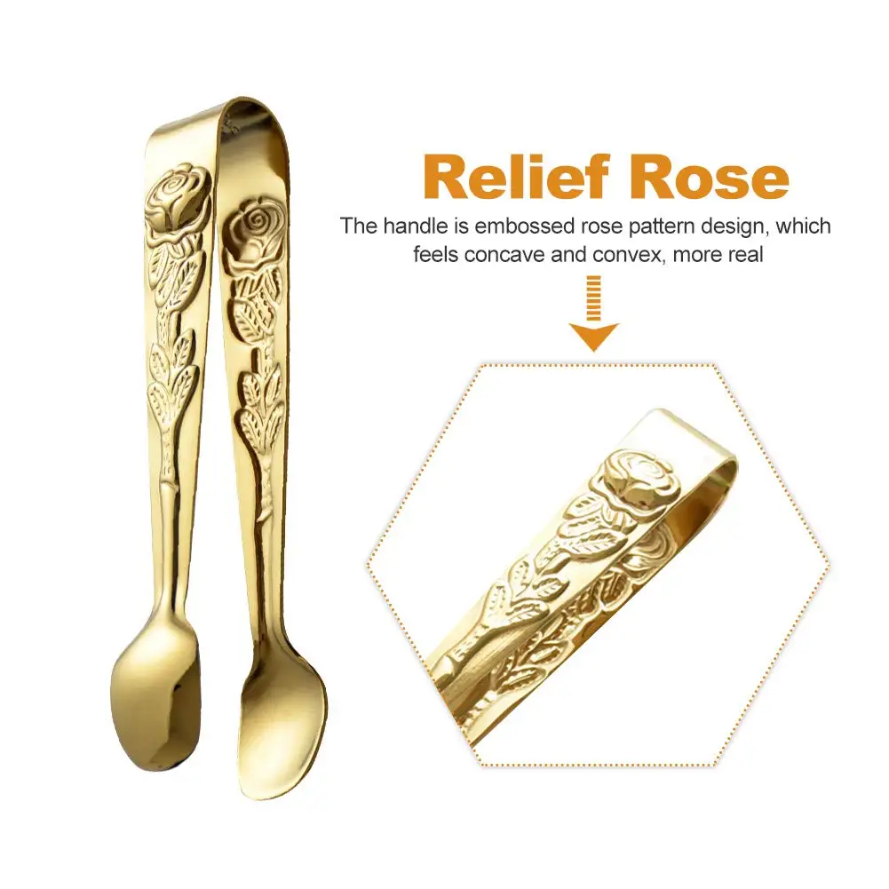 Sugar Tong Sturdy Serving Tongs Mini Serving Tongs Special Design Rose Sugar Cube Tong For Outdoor Activities Salad Buffet
