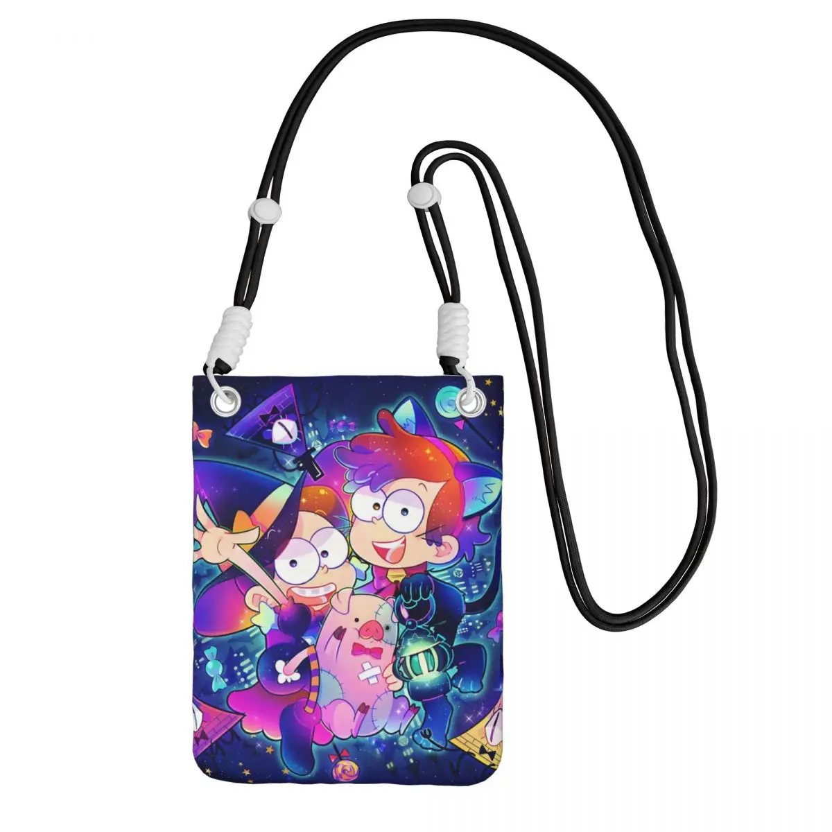 

Custom Gravity Falls Carry A Mobile Phone Bag Diagonally Men Women Fantasy Adventure Shoulder Crossbody Bag Adjustable Length