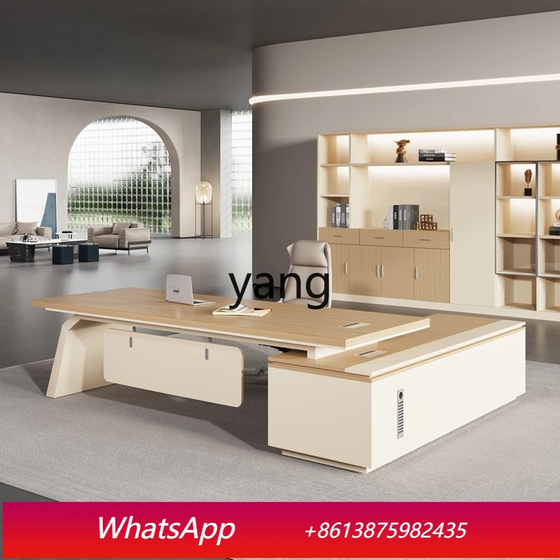 

LMMsimple modern office desk and chair combination office table steel foot supervisor table