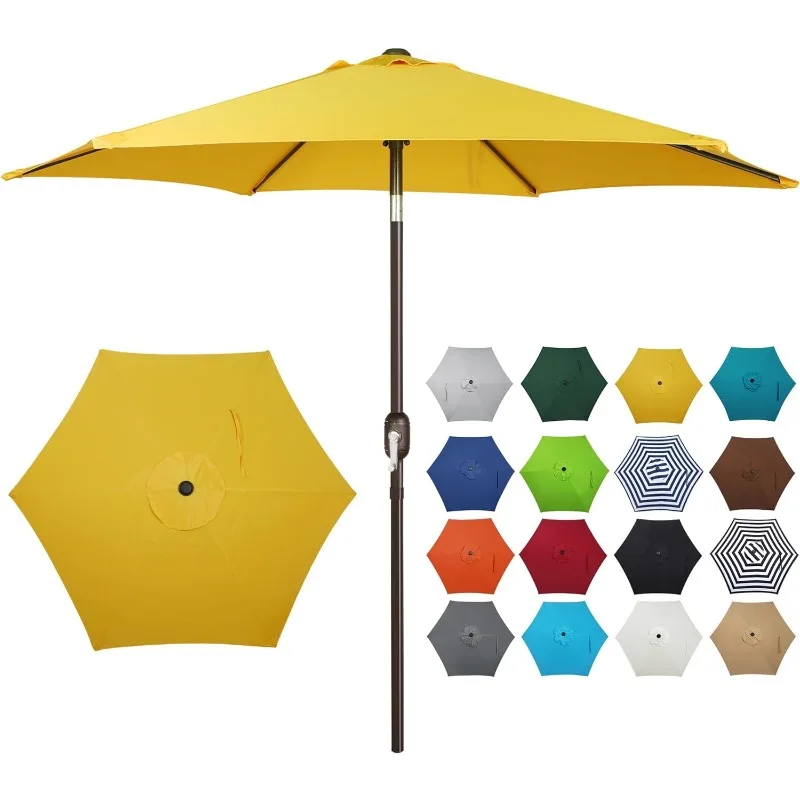 7.5 ft Patio Umbrella, Yard Umbrella Push Button Tilt Crank