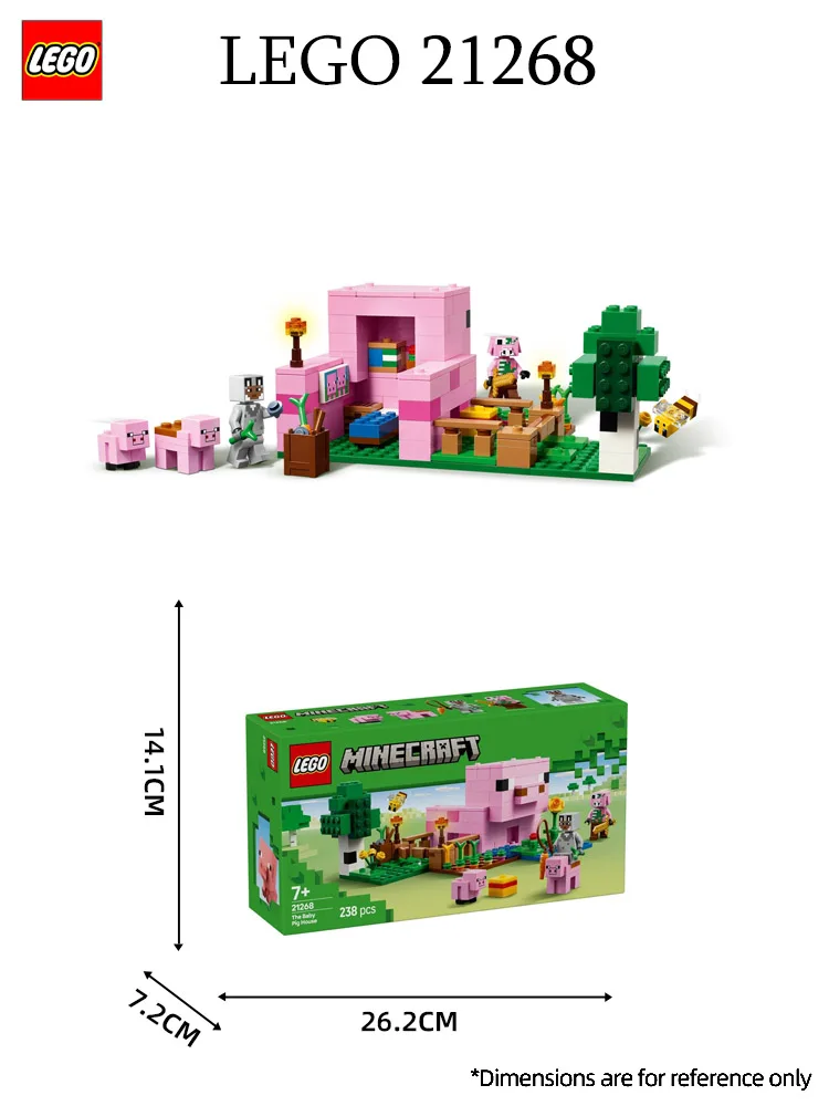 Lego 21268 Pig Baby House Minecraft Series 2025 مكعبات بناء تعليمية جديدة للأطفال