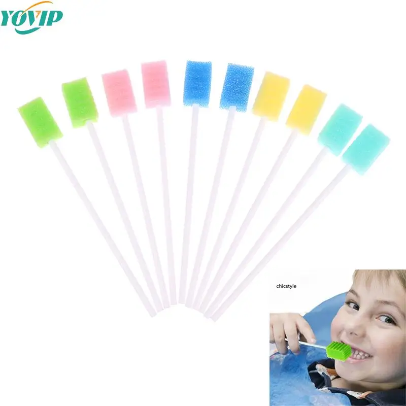 10Pcs Cleaning Mond Swabs Foam Sputum Spons Stick Voor Orale Medische Gebruik Oral Care Wegwerp Oral Care Spons Wattenstaafje tand