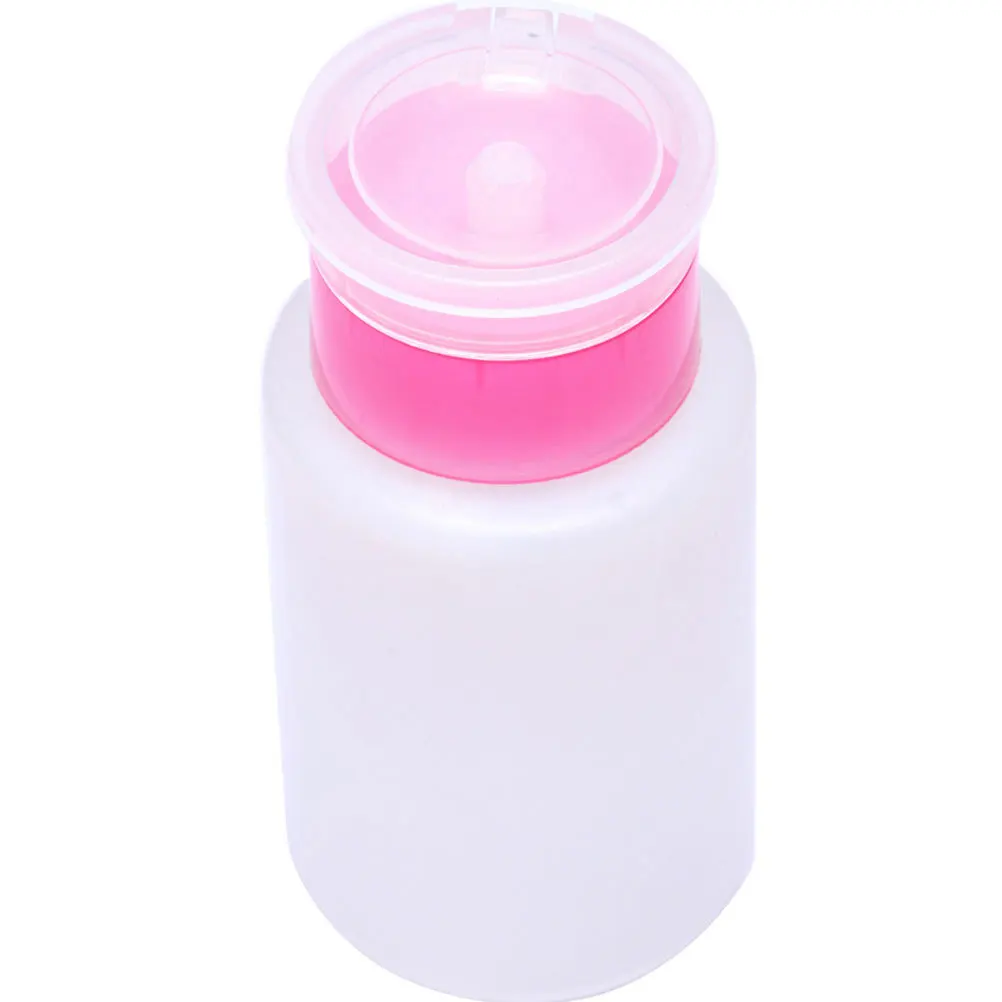3 個ロック可能なマニキュアリムーバーボトルプレスポンプディスペンサープラスチック容器ホワイトピンク旅行用メイク落としトナー