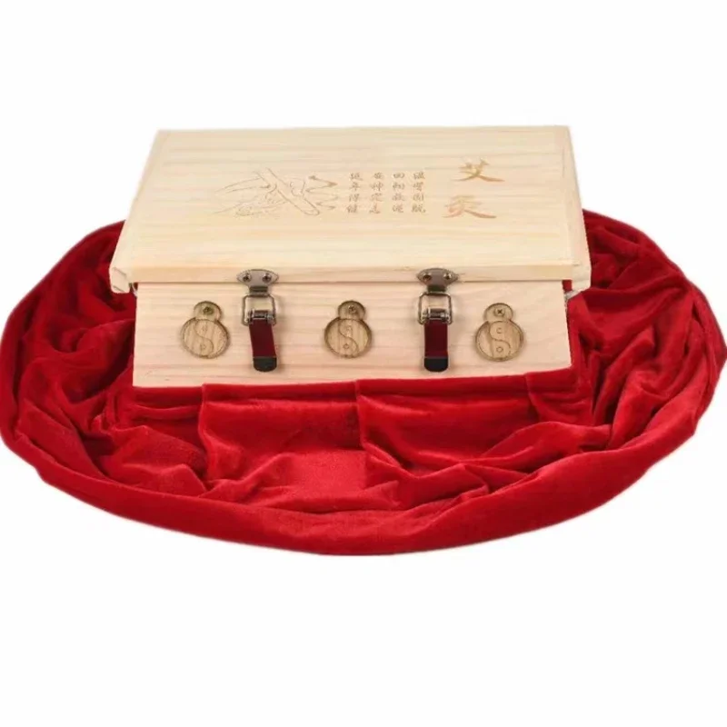 

Enlarged Hanging Needle Waist and Abdominal Moxibustion Box Wooden Bottom Curved Stomach Warming Palace Baliao Ginger