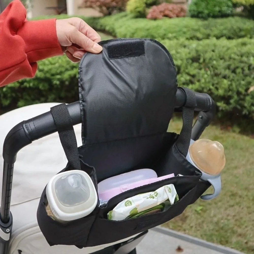 Universal Cartoon Stroller Organizer Bag Cloth Bear Pram Storage Bag Diaper Bottle Mommy Bag Stroller Hanging Bag Outdoor