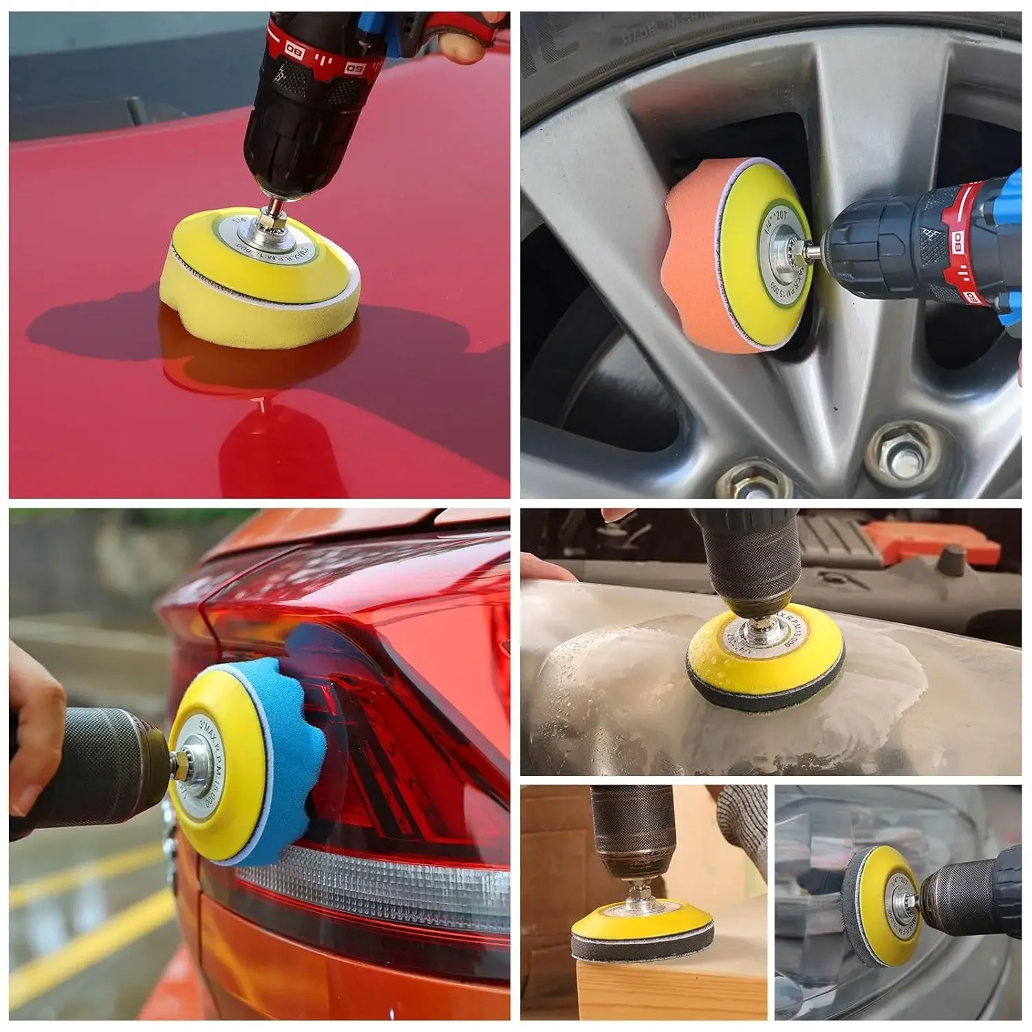 3 Inch Car Headlight Restoration Kit 78 Pcs Hook and Loop Sandpaper Buffing Pads with Rotary Tools Universal for all Type of Car - Image 5