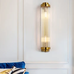 Modern Crystal Wall Lamps for Living Room Bedside Sconce Lights Fixture Luminaire Bedroon Aisel Decoration Glass Gold Lighting