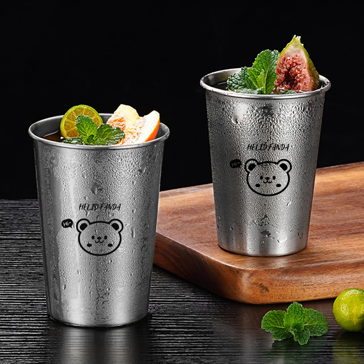 WORTHBUY-taza de acero inoxidable 304, vaso de Metal apilable, portátil, duradero, taza para beber, taza de cerveza, leche, café, vajilla