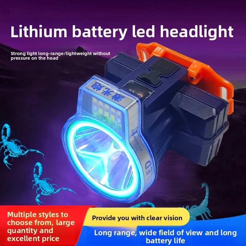 Outdoor High-Power Fishing Light Led Rechargeable Strong Light Super Bright Mining Light Sustainable Lighting For 7-12 Hours