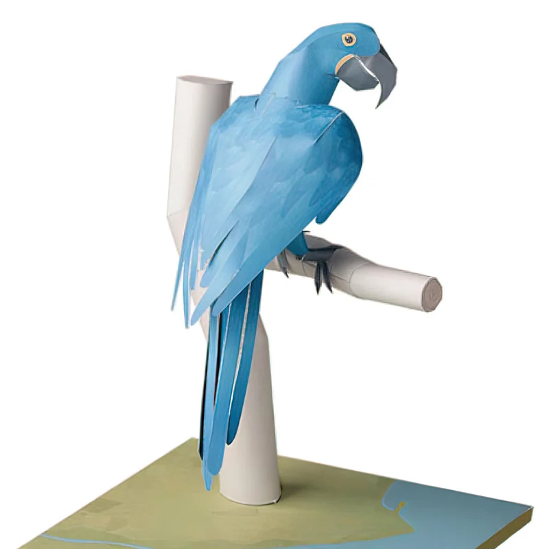 Xanh Dương Macaw Vẹt Chim Nghệ Thuật Origami Mini 3D Gấp Gọn Mô Hình Giấy Papercraft Hình Con Vật Tự Làm Cho Trẻ Em Và Người Lớn Tay Đồ Chơi Thủ Công QD-294