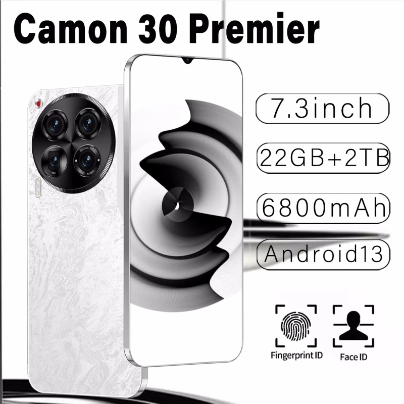 هاتف Camon 30 Premier 5G 2025 الجديد بشاشة 7.38 بوصة عالي الدقة وأندرويد 14 هاتف محمول سنابدراجون 8 gen3 بشريحتين 8800 مللي أمبير في الساعة غير مقفول