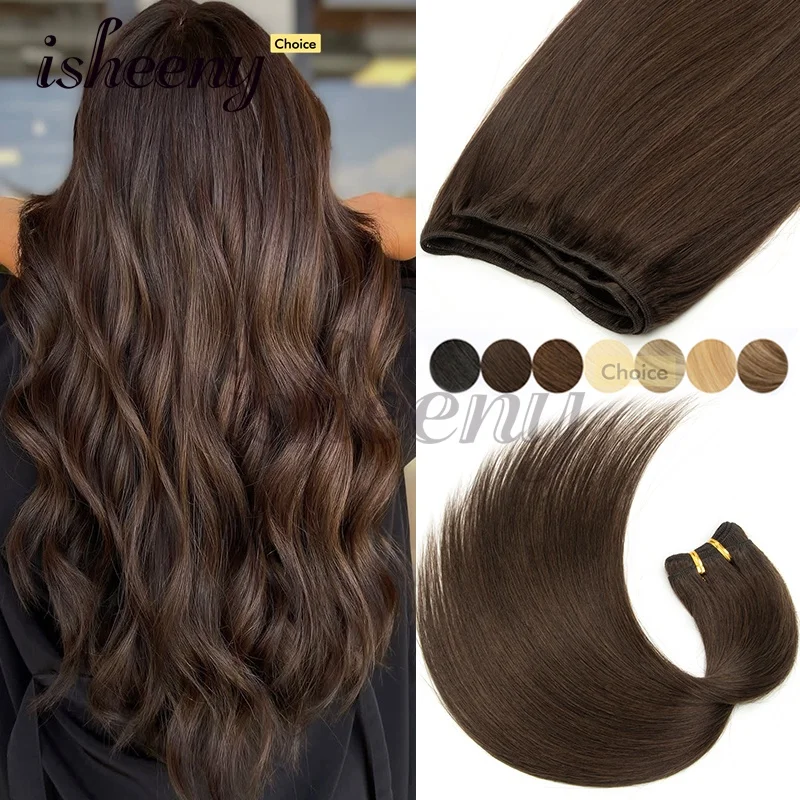 Highlights Real Human Hair Weft Natural Straight Machine Remy Double Weft Hair Bundles 50g/pack Sewing In Hair Weaves For Women