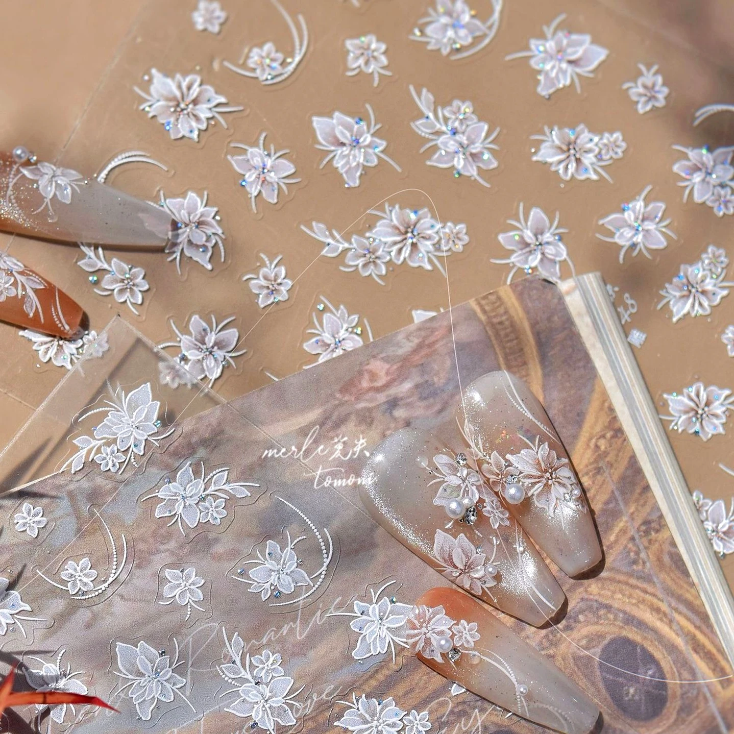 Flores vintage alívio 3d linha estereoscópica pétala estame artístico lírio rosa margarida auto adesivo arte do prego adesivos manicure decalque