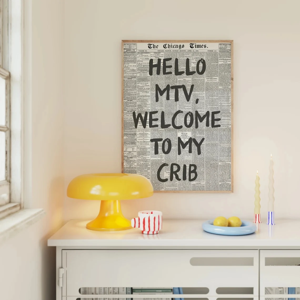 Hello MTV Welcome To My Crib Fashion Wall Art Prints Canvas Painting Poster Picture For Living Bedroom Kids Room Home Decor image 2