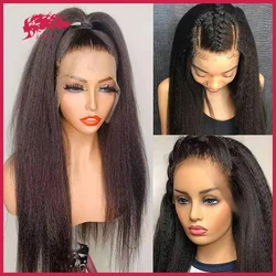 Yaki Straight Lace Frontal Wigs 13X4/13X6 Lace Front Human Hair Wigs For Women Brazilian Remy Hair 4x4 Lace Closure Wigs 16-24in