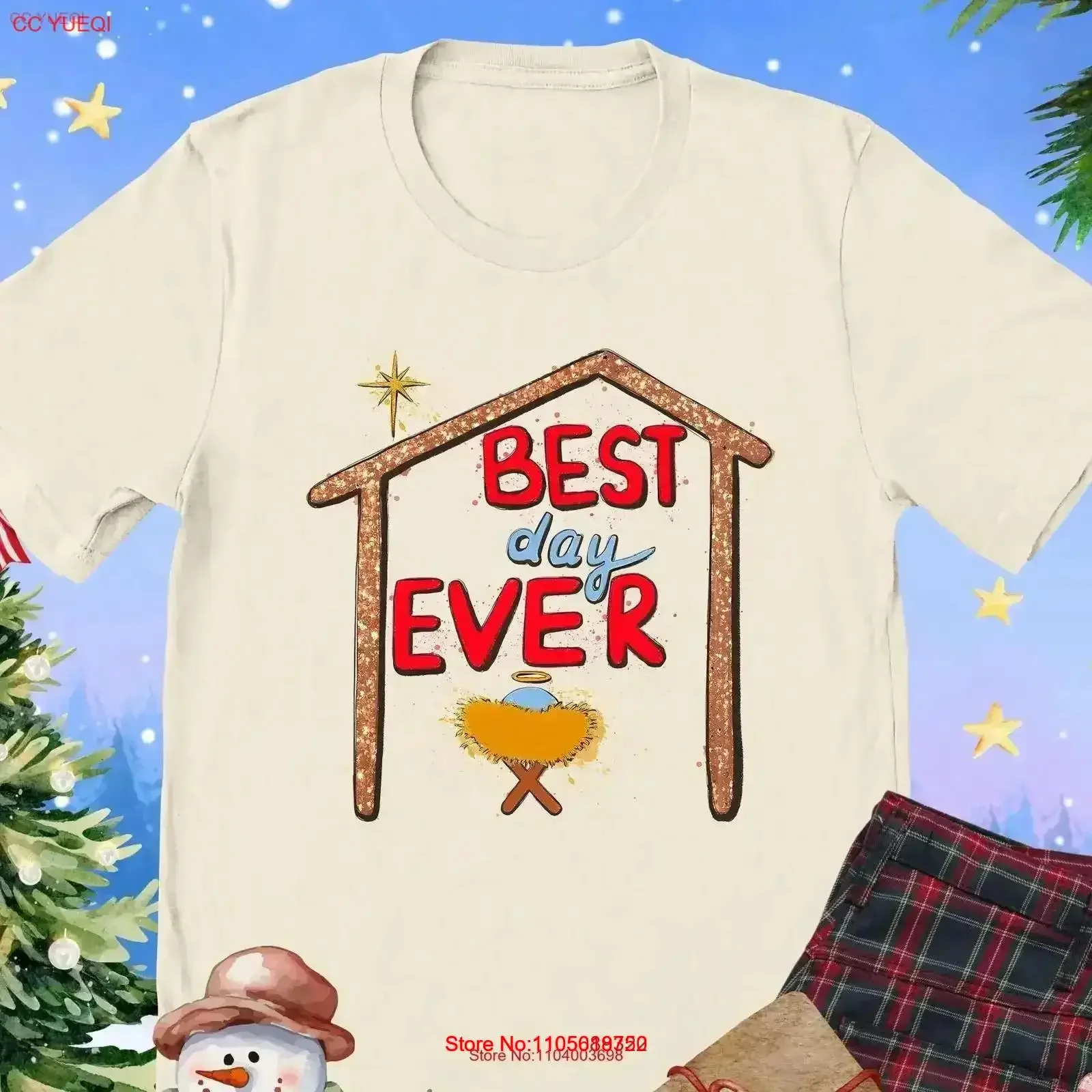 Christmas Best Day Ever T Shirt Christian Baby Jesus Xmas Religious Nativity vintage Washed Stylish Casual Slightly Soft