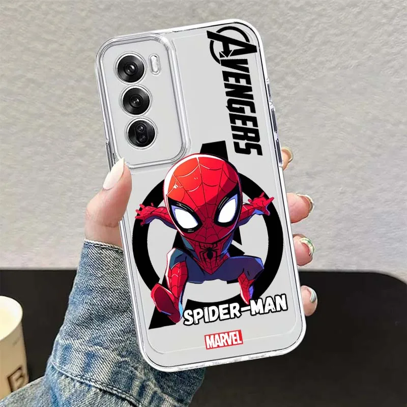 حافظة هاتف رائعة من Marvel Comic Heroes لهاتف OPPO A11 A16 A55 A56 A57 A72 A52 A73 A74 A54 A76 A78 A58 A98 Pro 5G TPU شفافة
