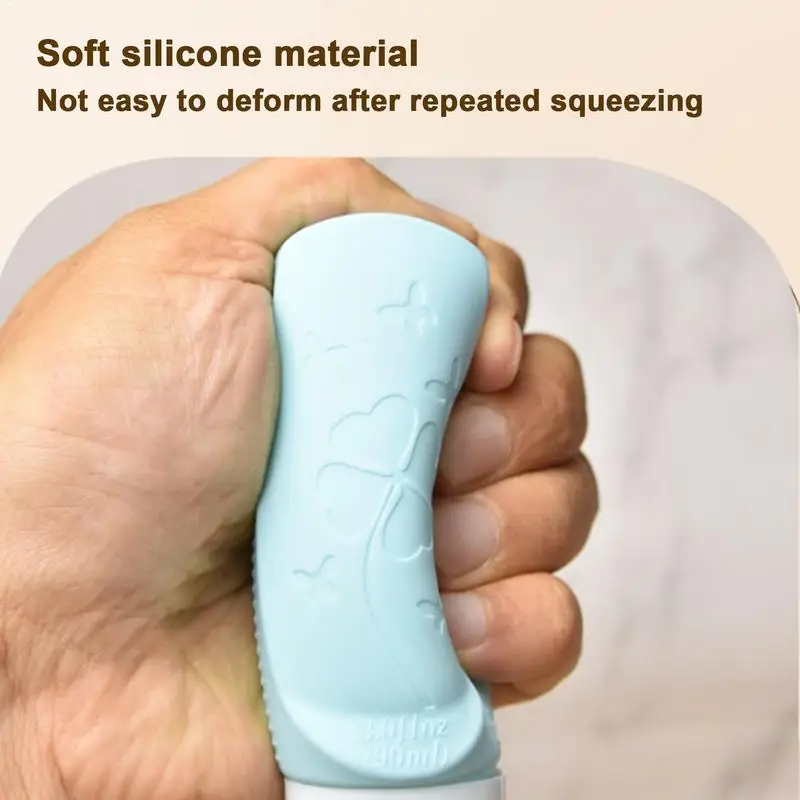 Refillable Bottles Portable Soft Silicone Travel Shampoo Cosmetics Gel Containers Bottles Squeezable With Suction Cup 60ml 89ml