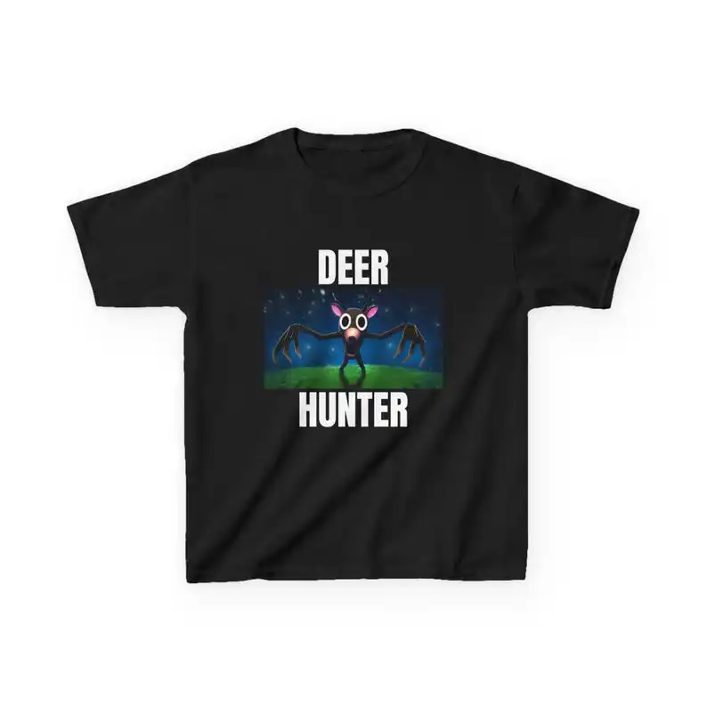 Youth Deer Hunter T-Shirt: 99 Nights in The Forest Parody Tee Graphic T Shirts Vintage Shirt Men Clothing Streetwear Cotton Tees