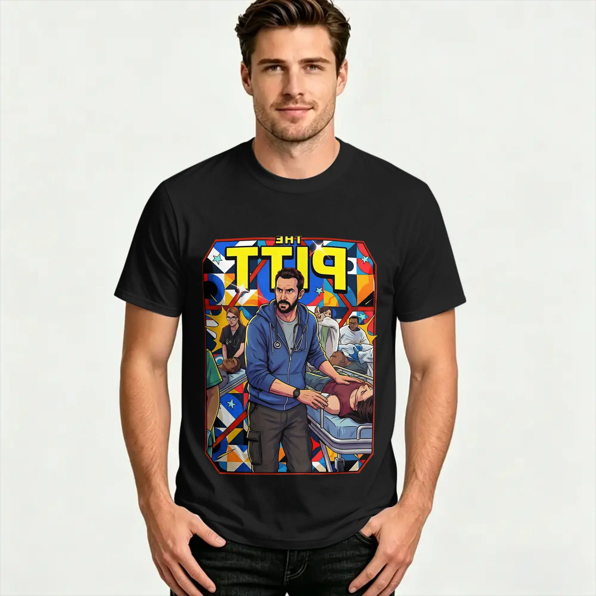Unique  TV Series The Pitt  T-Shirts Men Women O Neck 100% Cotton T Shirts  Short Sleeve Tees Plus Size Clothing
