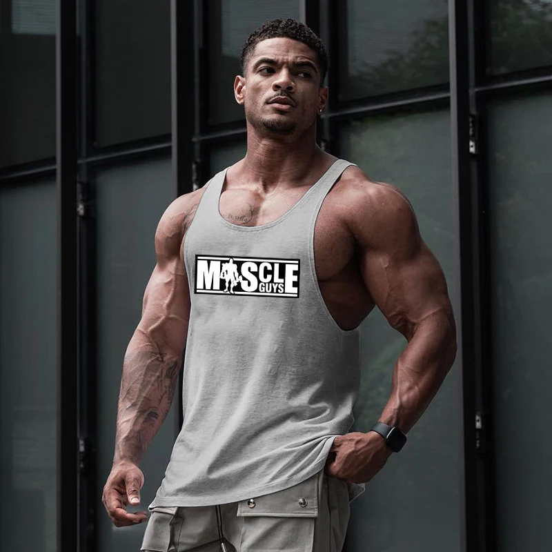 Gyms Stringer Sleeveless Casual T-Shirts Mens Fitness Sport Clothing Summer Cotton Breathable Sportwear Workout Muscle Singlets