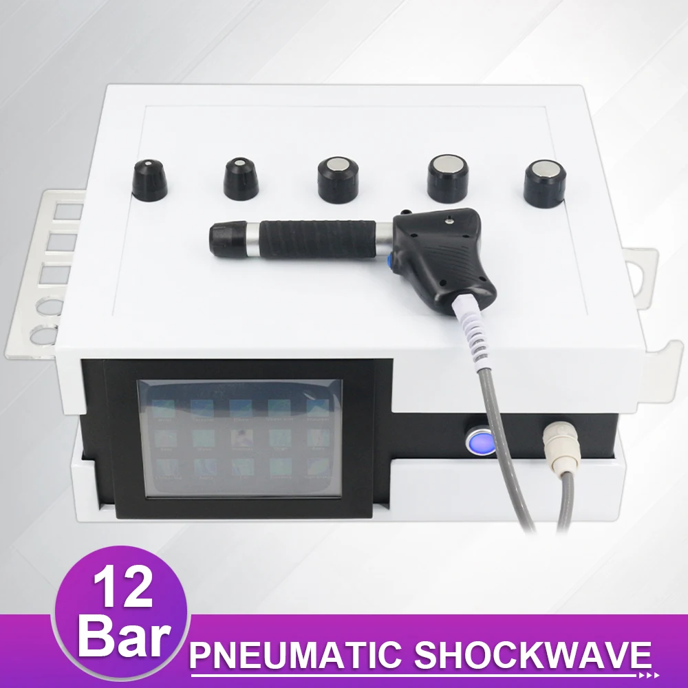 

12Bar Pneumatic Shockwave Therapy Machine Effective ED Treatment Pain Relief Body Relaxation Professional Shock Wave Massager