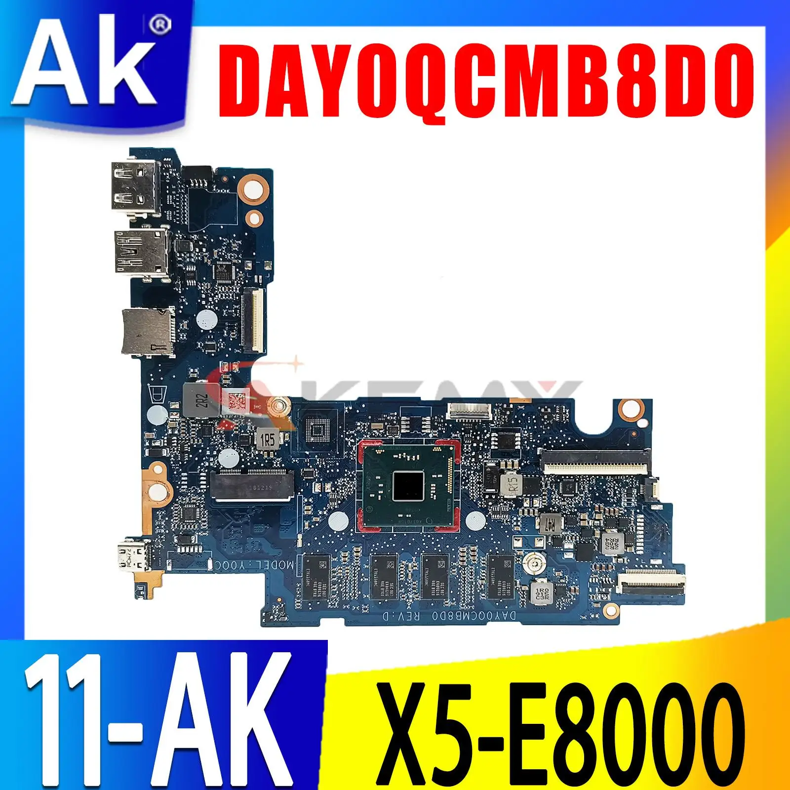 

For HP Stream 11-AK Laptop PC Motherboard Intel Atom X5-E8000 DDR4 4GB RAM 32GB eMMC DAY0QCMB8D0 Y0QC Notebook Mainboard