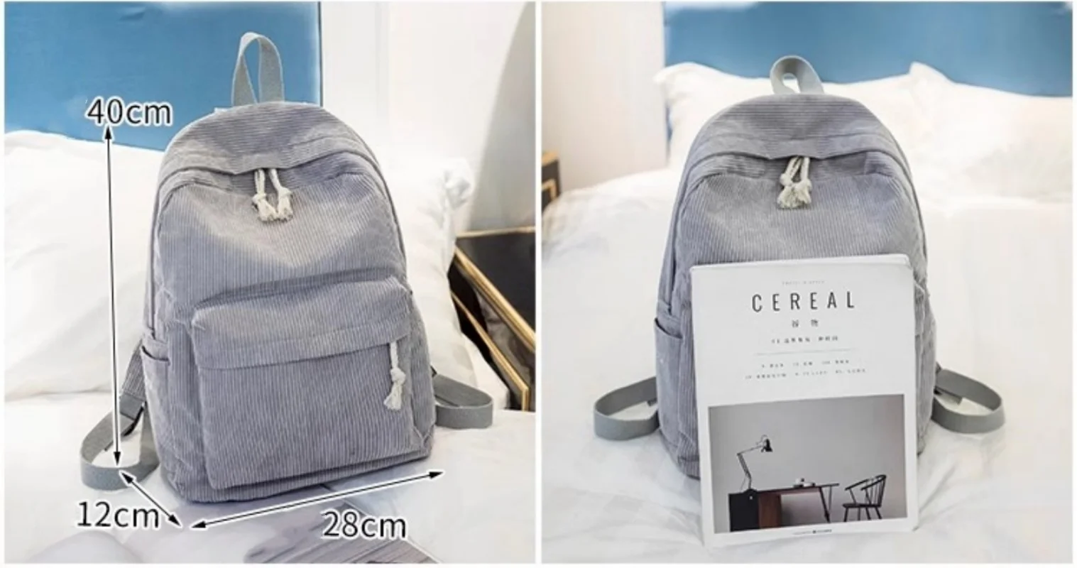 Ransel Corduroy pribadi kustom nama Anda ransel kasual uniseks kampus klasik tas tangan Ultra lembut portabel