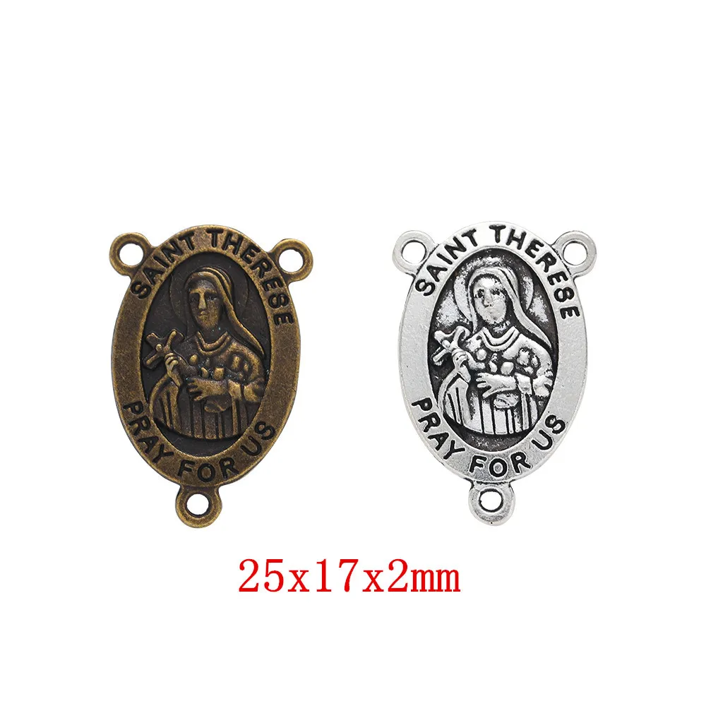 5PCS DIY Retro Zinc Alloy Jewelry Accessories Available in Two Colors, Religious Pendant Pendant