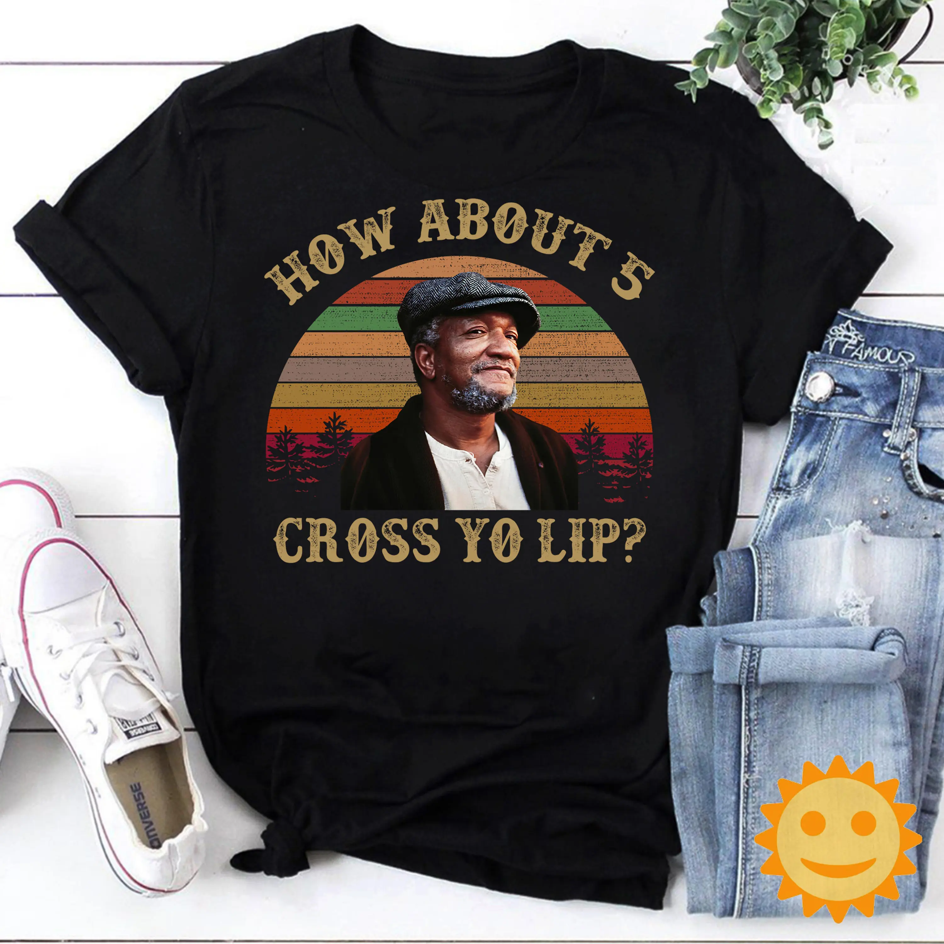 Fred G Sanford How About 5 Cross Yo Lip Vintage T Shirt And Son Comedy Movie