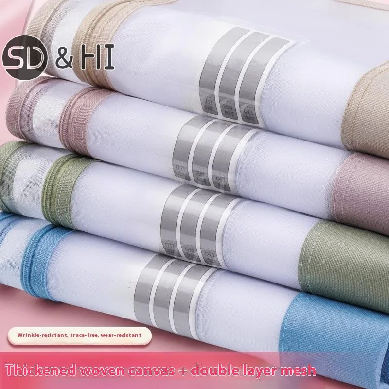 Transparent Zipper Mesh Document Storage Bag With Double Zip-Spacious Portable Handmade Storage Bag