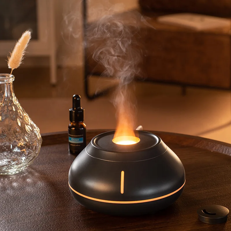 Colorful Flame Aroma Diffuser Desktop Creativity Air Humidifier Household Ultrasonic Aroma Diffuser Fragrance Machine Cross-Bord