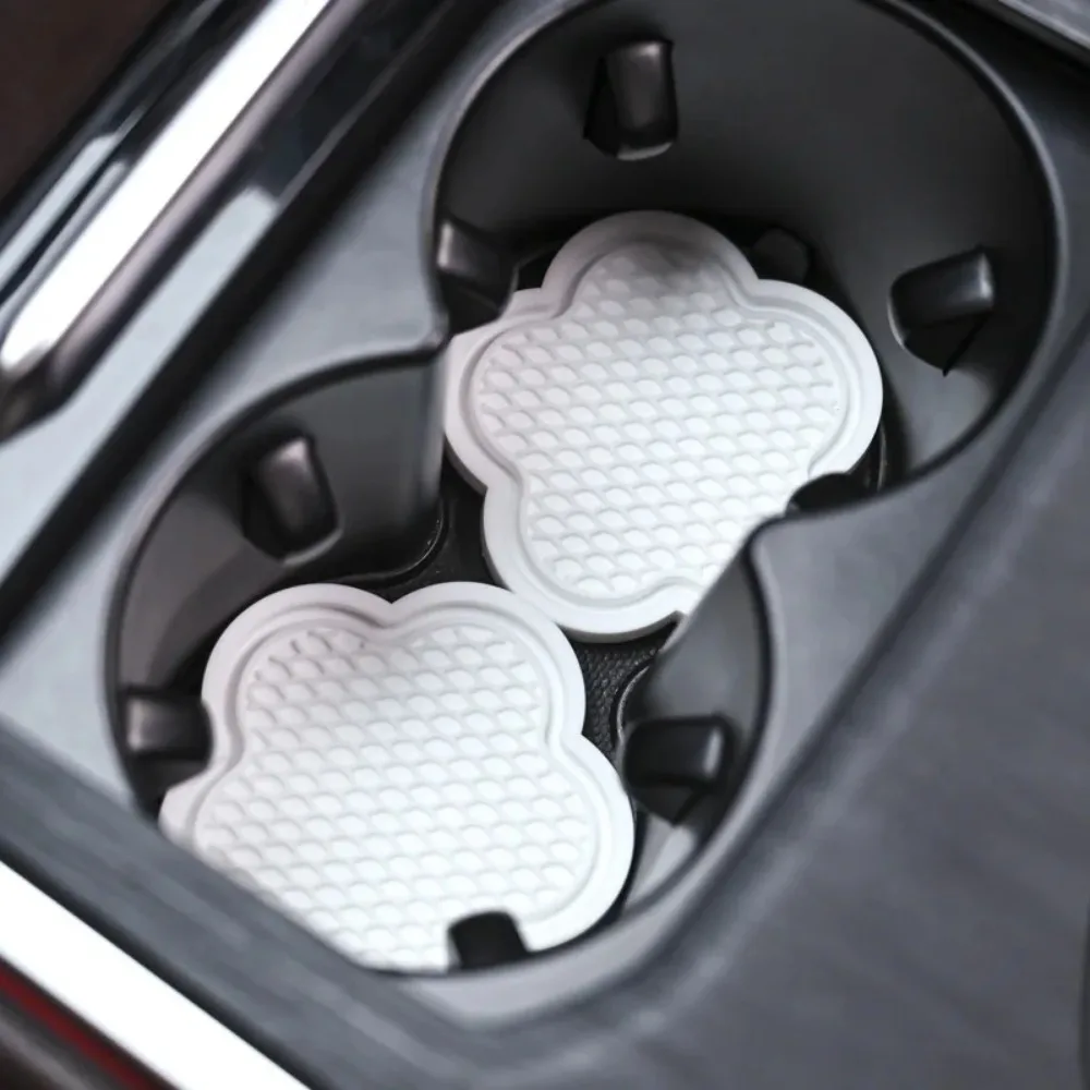 2PCS Car Cup Insert Coaster Flower Shaped Waterproof Non-Slip Sift-Proof Spill Saucer For Most Car Interior Accessories