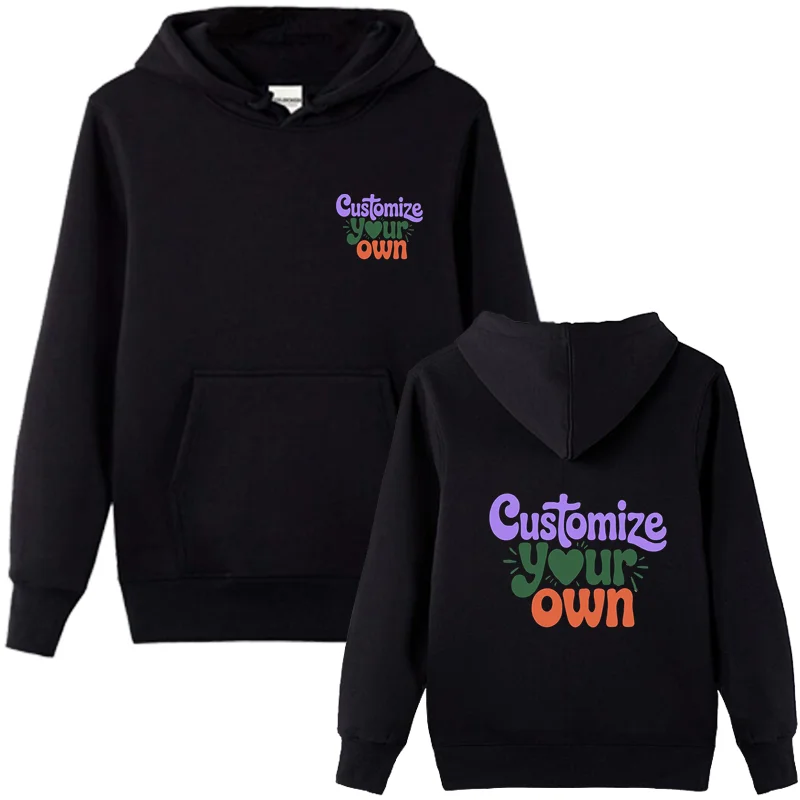 DIY Customized Zipper Hoodie Men's And Women's Fashion Personalized Printed Long Sleeve Hoodies Custom Sweatshirt Casual Clothes