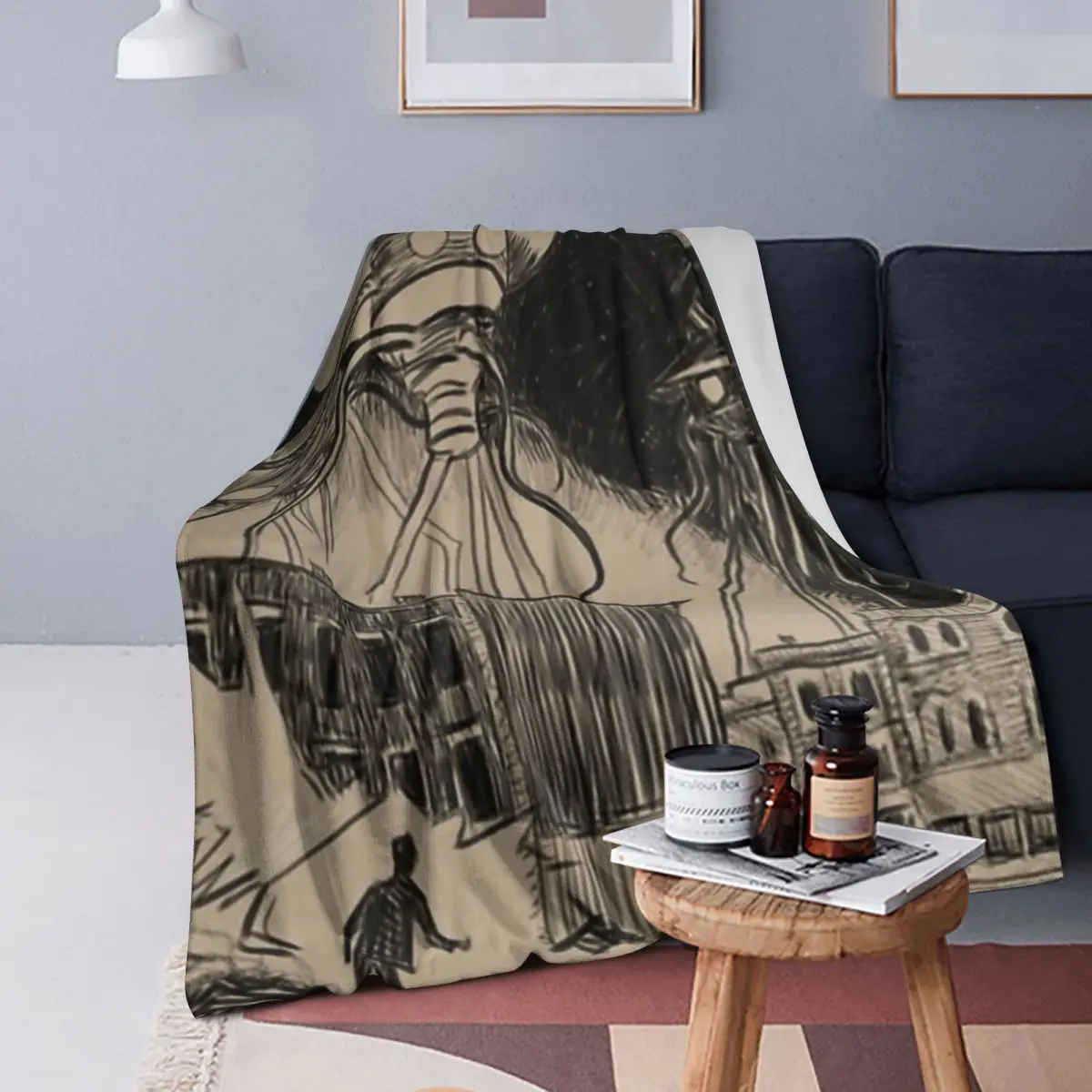 

War Of The Worlds In Covington's Central Business District Blankets Flannel Throw Blanket Bedspread for Bed Living room Picnic