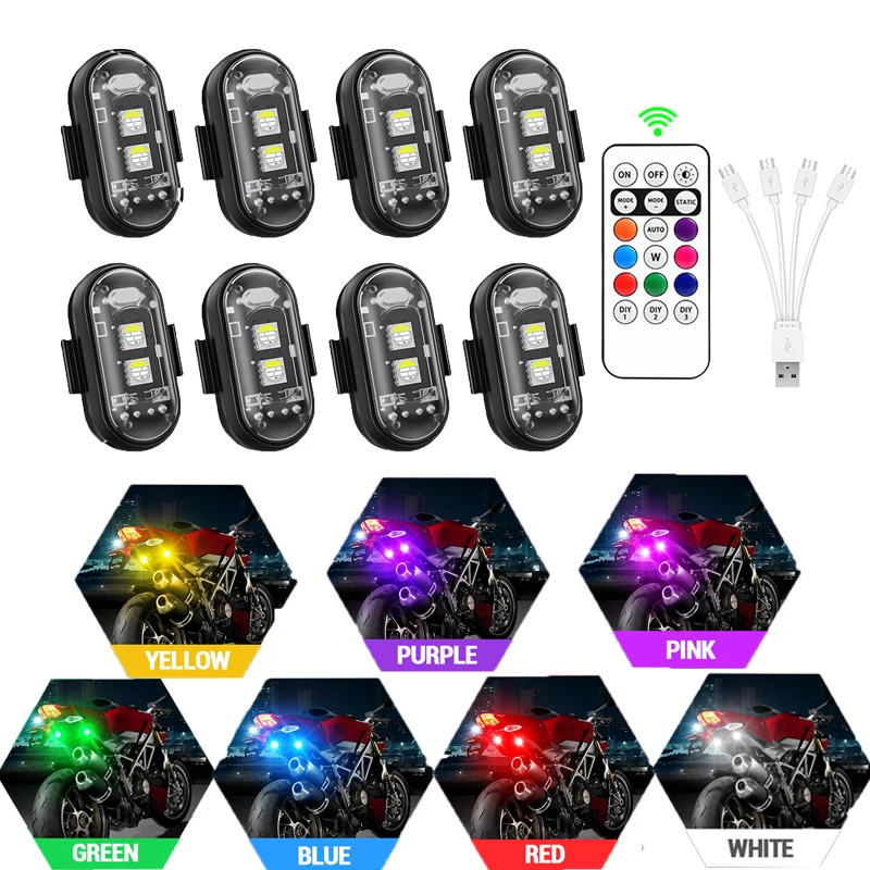 

MICTUNING Wireless Light Aircraft Airplane Helicopter Warning Lights LED Strobe Lights Motorcycle Drone Aircraft Bike Light