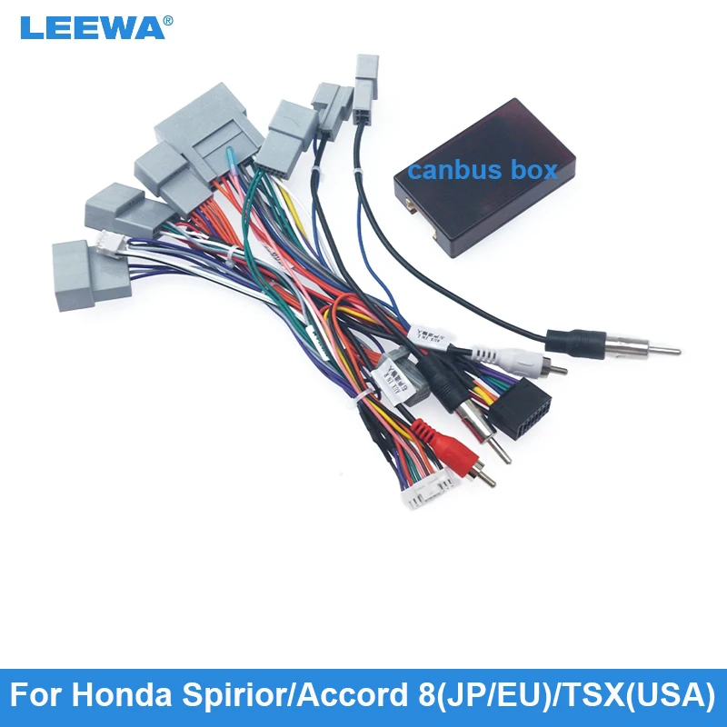 

LEEWA Car 16pin Audio Wiring Harness Adapter For Honda Spirior/Accord 8(JP/EU)/TSX(USA) Aftermarket Stereo Installation