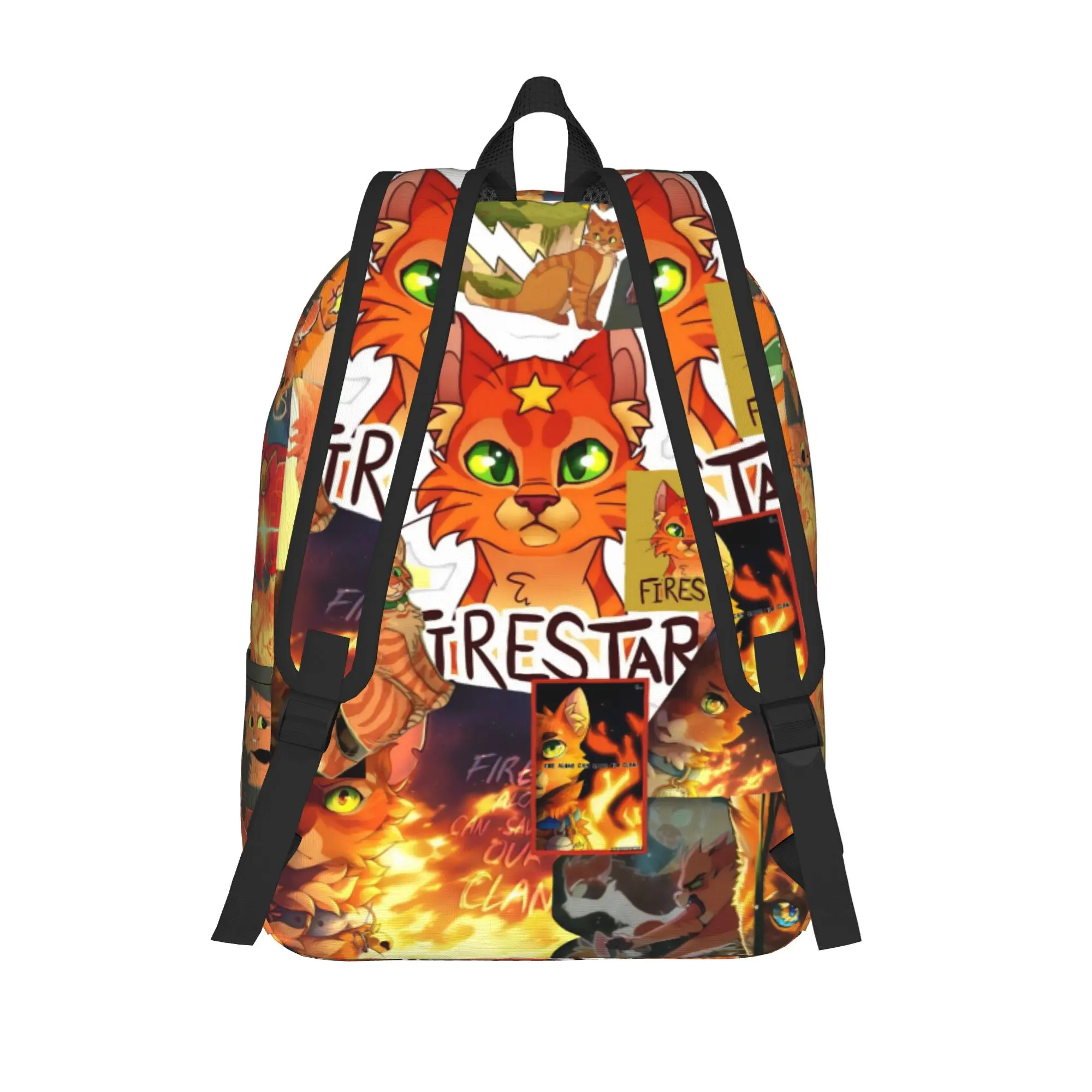 Warriors Fireheart Rusty Cats Teenage Backpack Durable Student Work Cartoon Daypack for Men Women Laptop Computer Canvas Bags