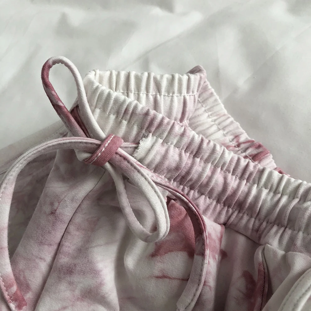 Shorts For Vacation Wide Leg Sports Shorts Holiday Activities Wide Leg Tie Dye Shorts Applicable Gender Female