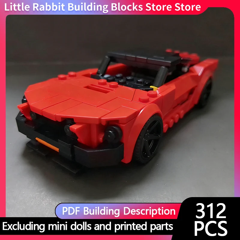 City Car Model MOC Building Bricks American Muscle Fastback Car Modular Technology Children Holiday Gifts Assemble Toy Suit