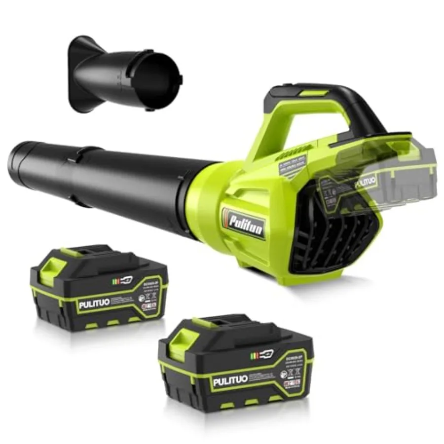 

Leaf Blower Cordless 500CFM/ 125MPH Lightweight Cordless Blower with 2X 4.0 Batteries and Fast Charger Variable Speed Battery L