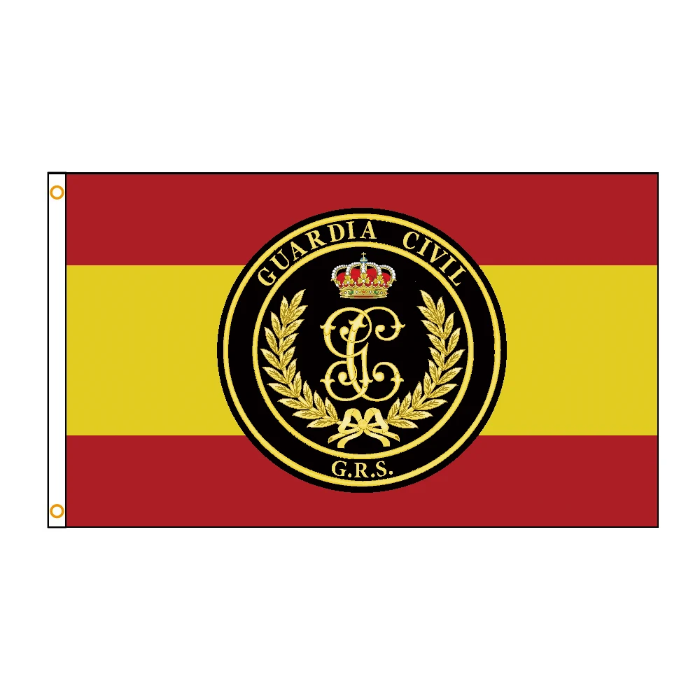 90x150cm 3x5FTS Guarda Civil Espanhola Guardia Espanha Símbolo Civil Bandeira GRS