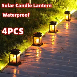 Solar Candle Lantern Vintage Palace Light LED Candle Floor Light Outdoor Camping Light Waterproof Lawn Light Garden Decoration