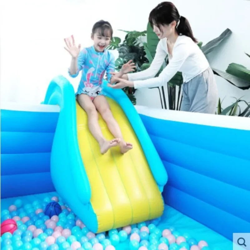 Inflatable Pool Slide Toddler Waterpark Slide for Children Outdoor Backyard Garden Paddling Pool Water Park Inflatable Toy