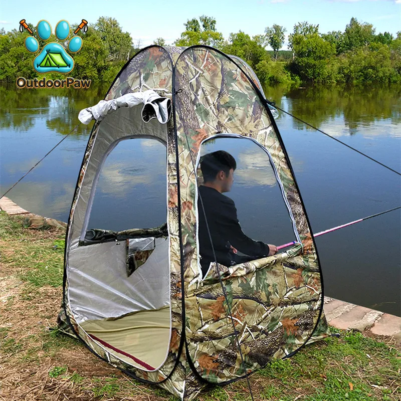Thiened Outdoor Fiing Tent Auatic Windproof Waterproof Summer Double Person Sunade Mosquito Proof Single Person Wint...